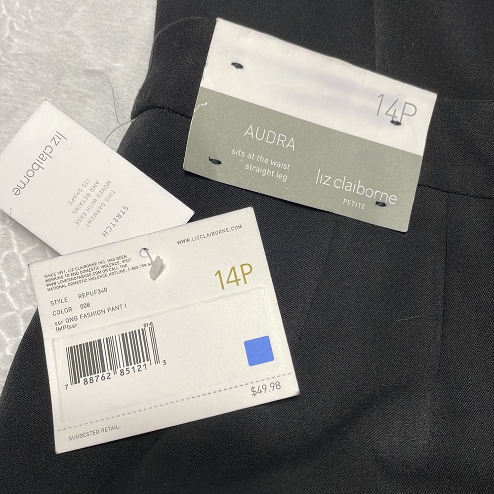 Liz Claiborne Audra Straight Leg Pants Size 14 Petite - Picture 5 of 11